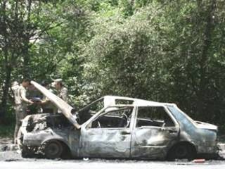 В Алматы сгорела машина