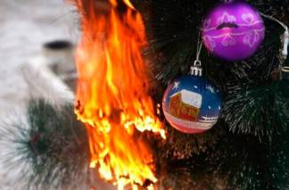 Пожарные сожгли новогоднюю ёлку в ВКО