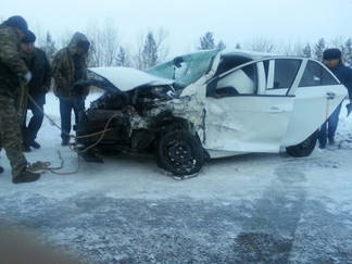 Четыре авто столкнулись на трассе Усть-Каменогорск – Семей